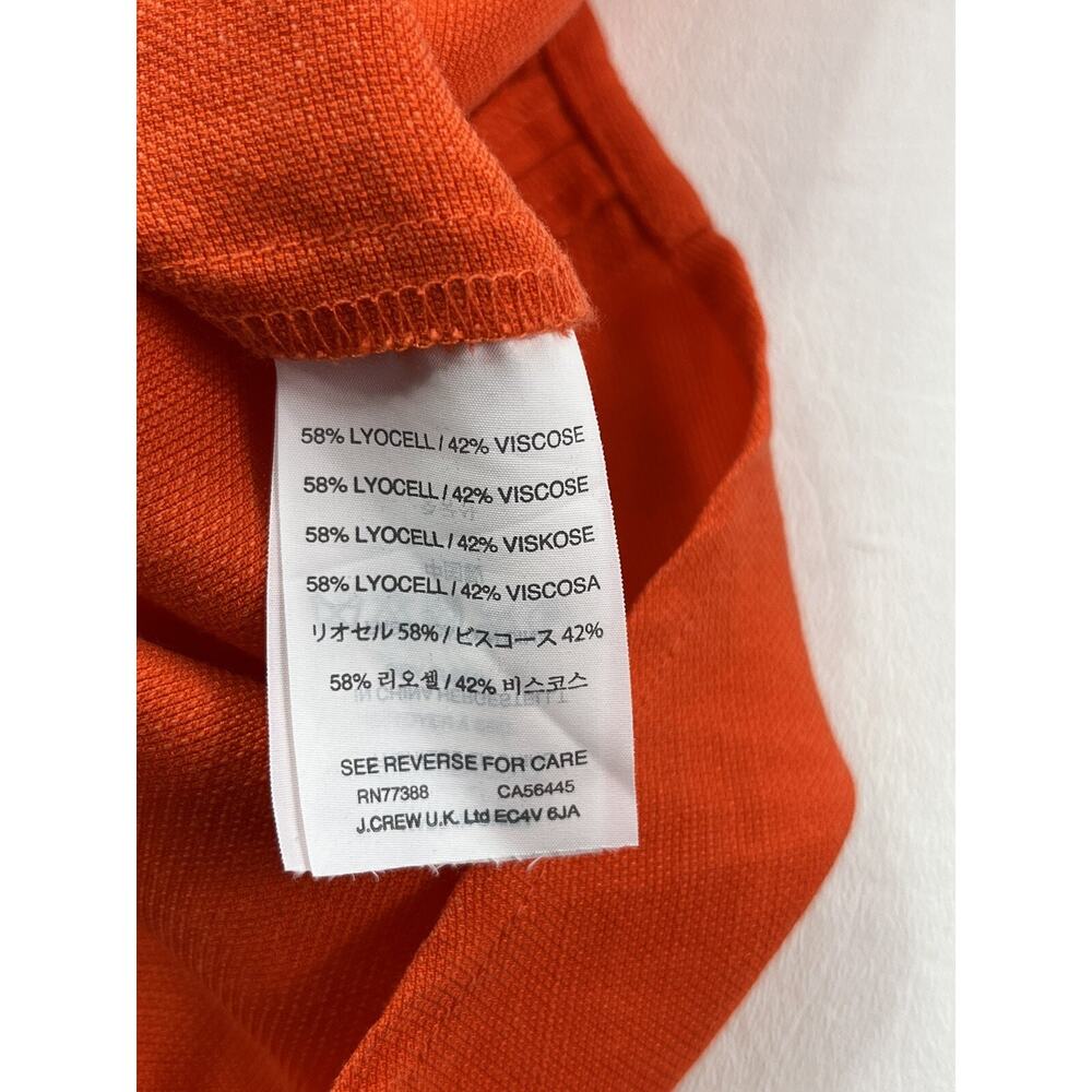 J. Crew Women's Size 14 Drapey Oxford Crepe Blouse Orange Cap Sleeve Style B8702 - Picture 8 of 16